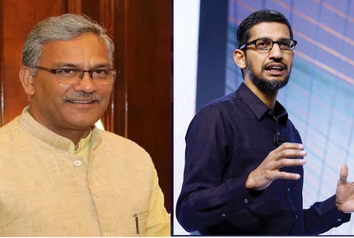 Trivendra singh rawat requested sundar pichai invest in Uttarakhand